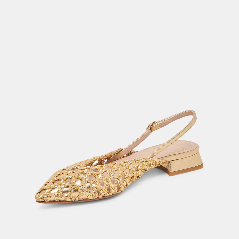 CYNDI FLATS GOLD WOVEN | Dolce Vita Women