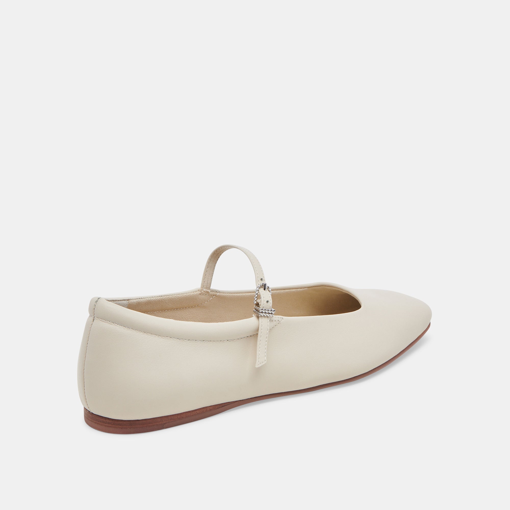 Reyes Wide Ballet Flats Ivory Leather | Women Dolce Vita