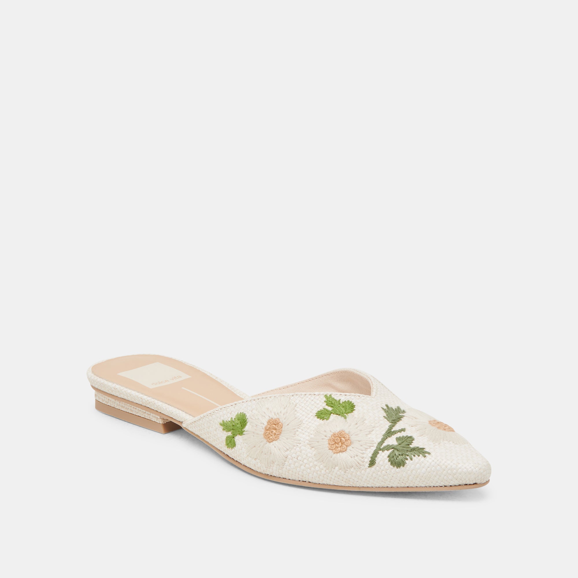 ELM FLATS WHITE FLORAL RAFFIA | Dolce Vita Women