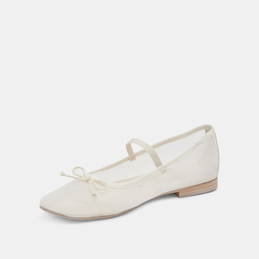 CADEL BALLET FLATS IVORY MESH | Women Dolce Vita