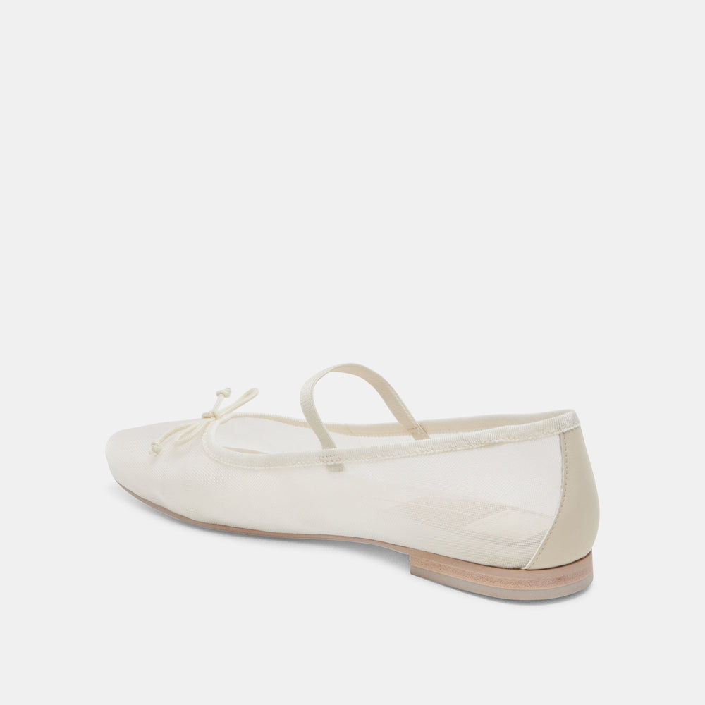 CADEL BALLET FLATS IVORY MESH | Women Dolce Vita