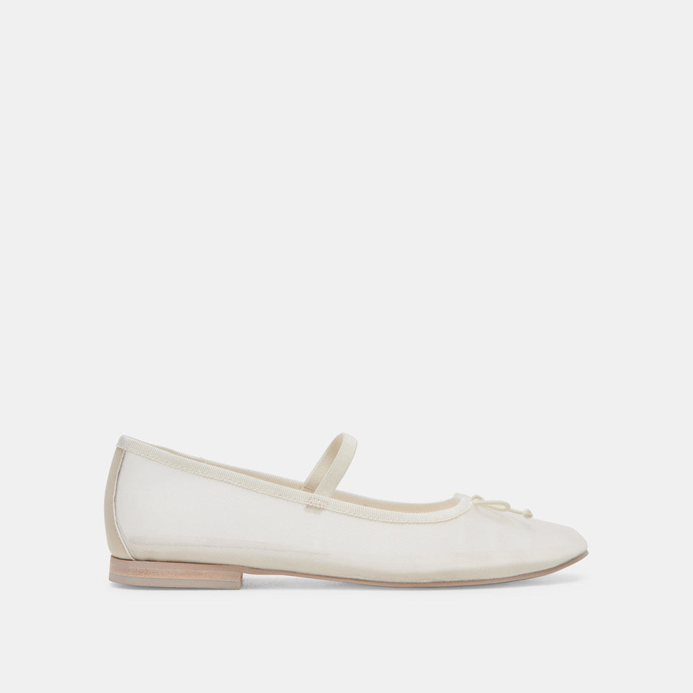 CADEL BALLET FLATS IVORY MESH | Women Dolce Vita
