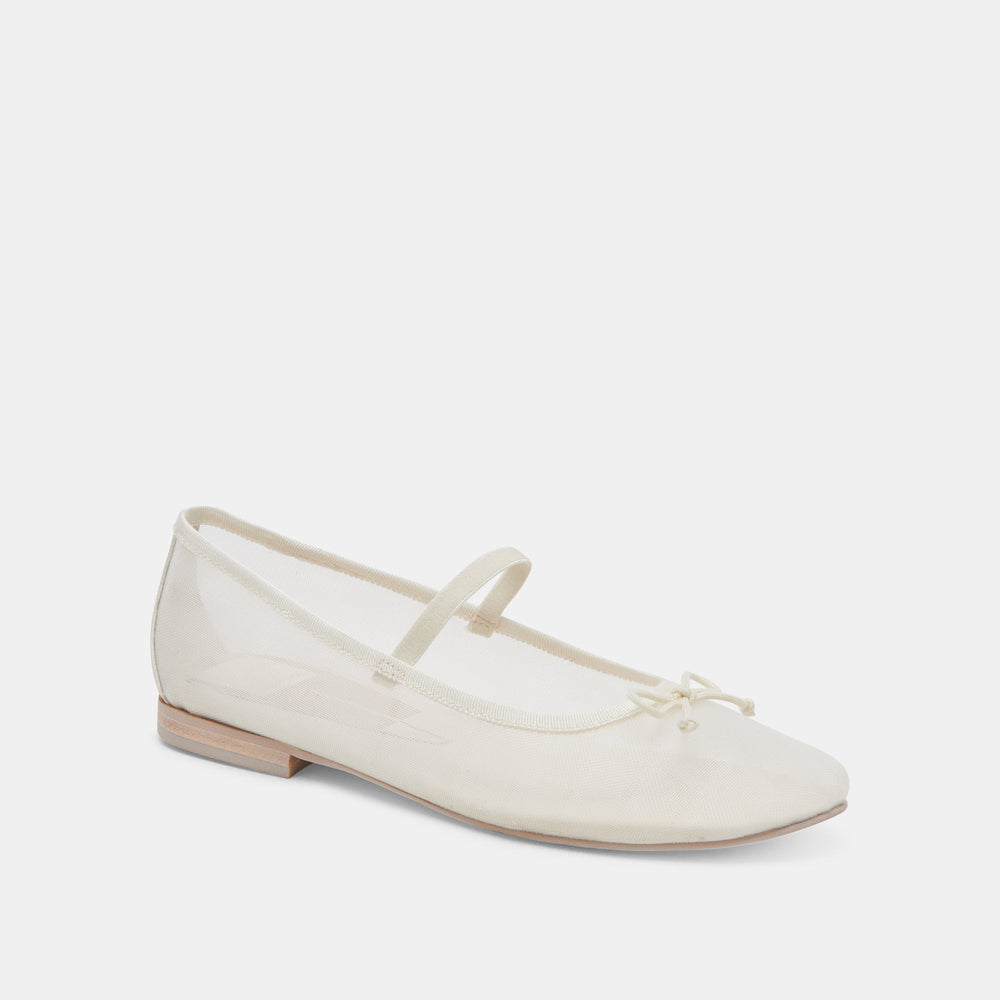 CADEL BALLET FLATS IVORY MESH | Women Dolce Vita