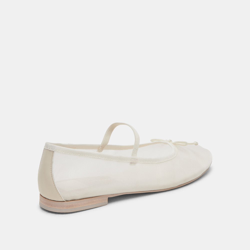CADEL BALLET FLATS IVORY MESH | Women Dolce Vita