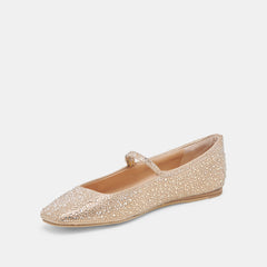 REYES CRYSTAL BALLET FLATS LIGHT GOLD CRYSTAL | Dolce Vita Women