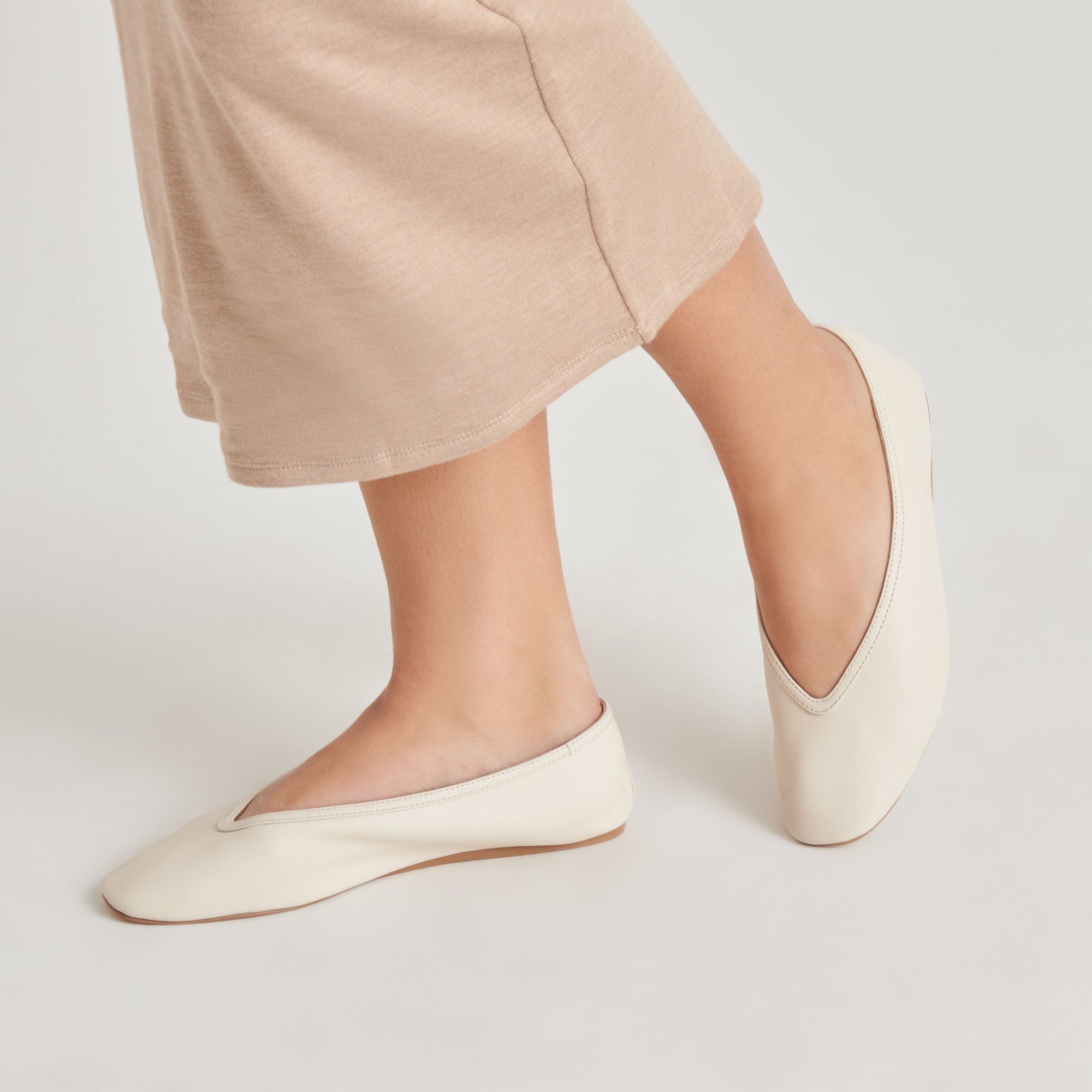 Braidy Ivory Leather Ballet Flats | Women Dolce Vita