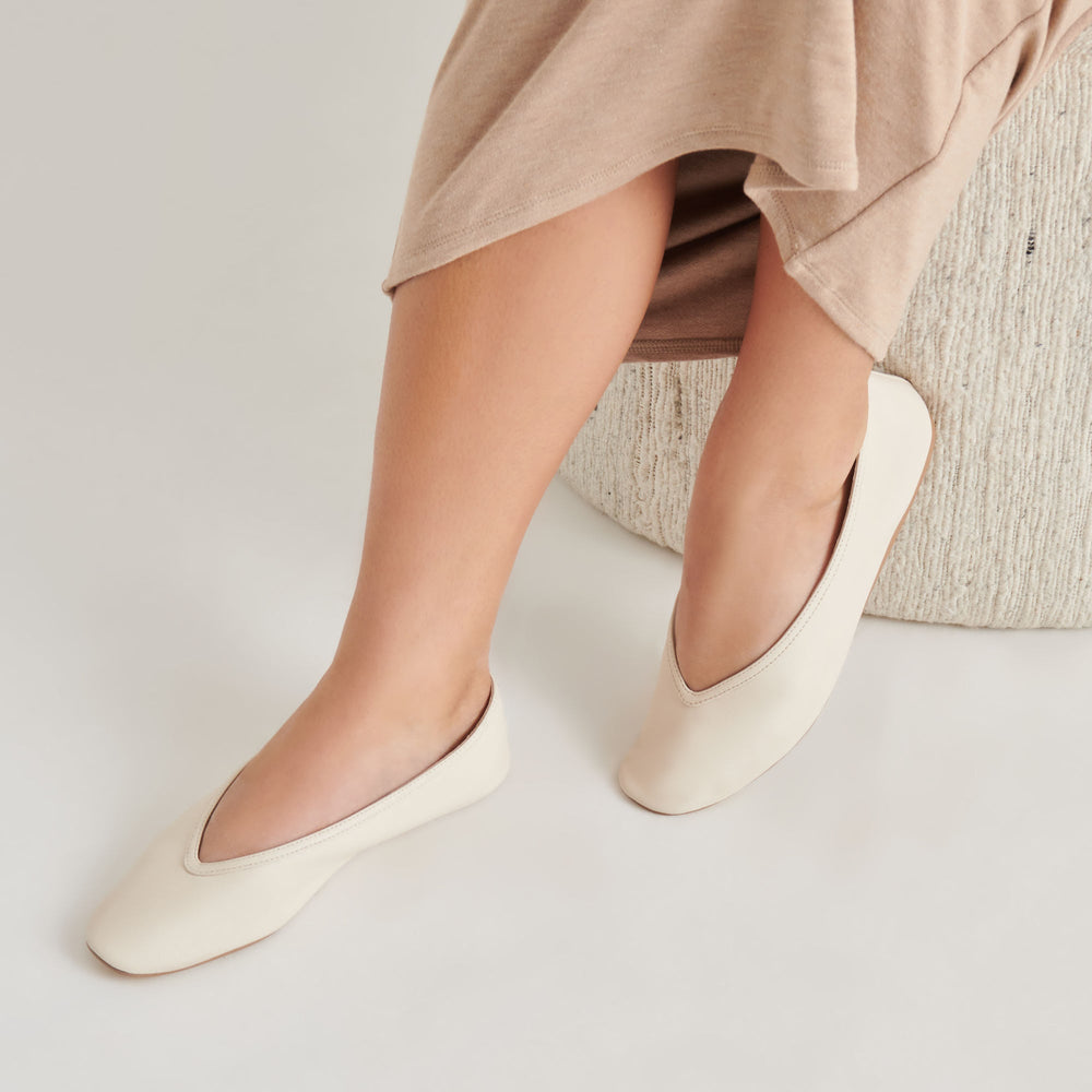 Braidy Ivory Leather Ballet Flats | Women Dolce Vita