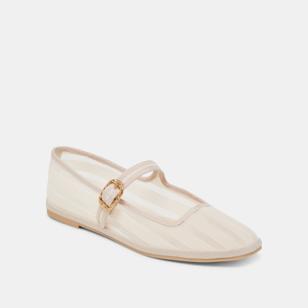 TAMEKA BALLET FLATS BONE STRIPE MESH | Women Dolce Vita