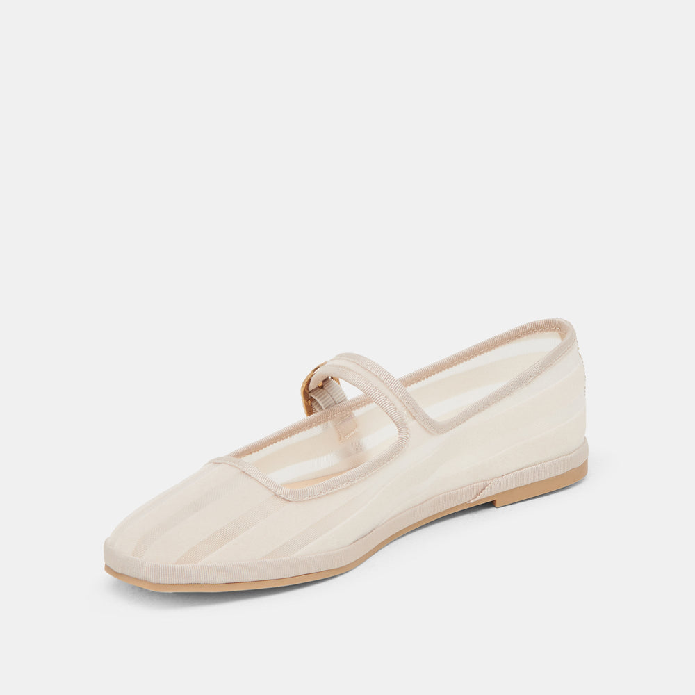 TAMEKA BALLET FLATS BONE STRIPE MESH | Women Dolce Vita