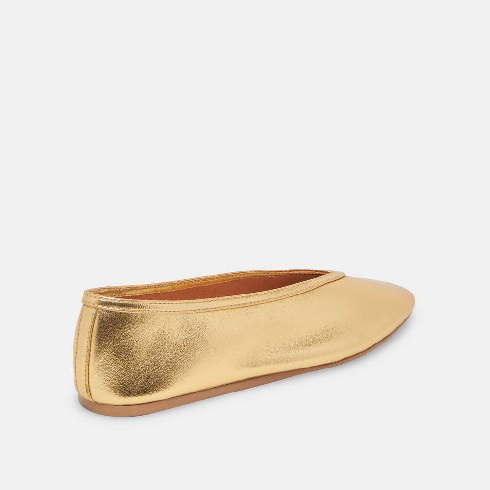 Braidy Gold Metallic Leather Ballet Flats | Dolce Vita Women