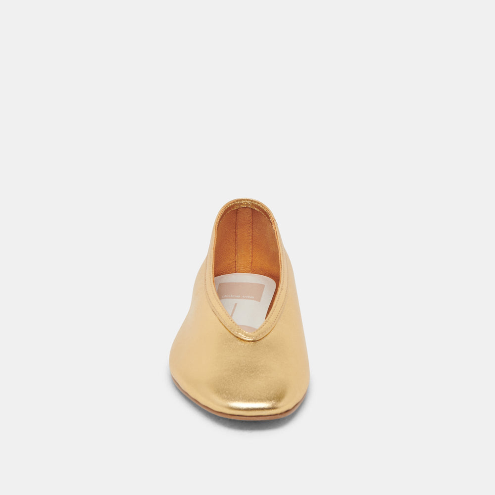 Braidy Gold Metallic Leather Ballet Flats | Dolce Vita Women