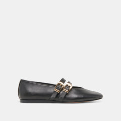 BAYLEE WIDE BALLET FLATS BLACK LEATHER | Women Dolce Vita