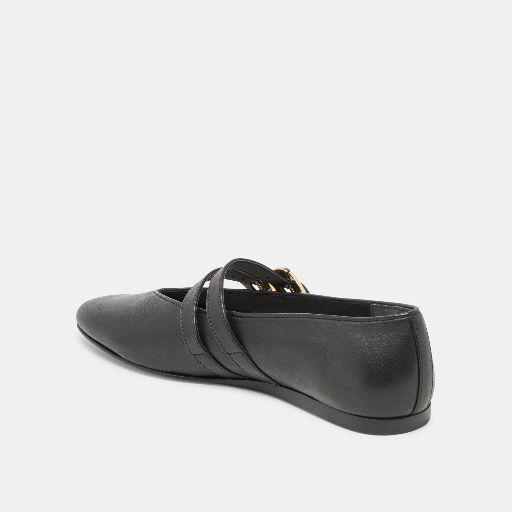 BAYLEE WIDE BALLET FLATS BLACK LEATHER | Women Dolce Vita