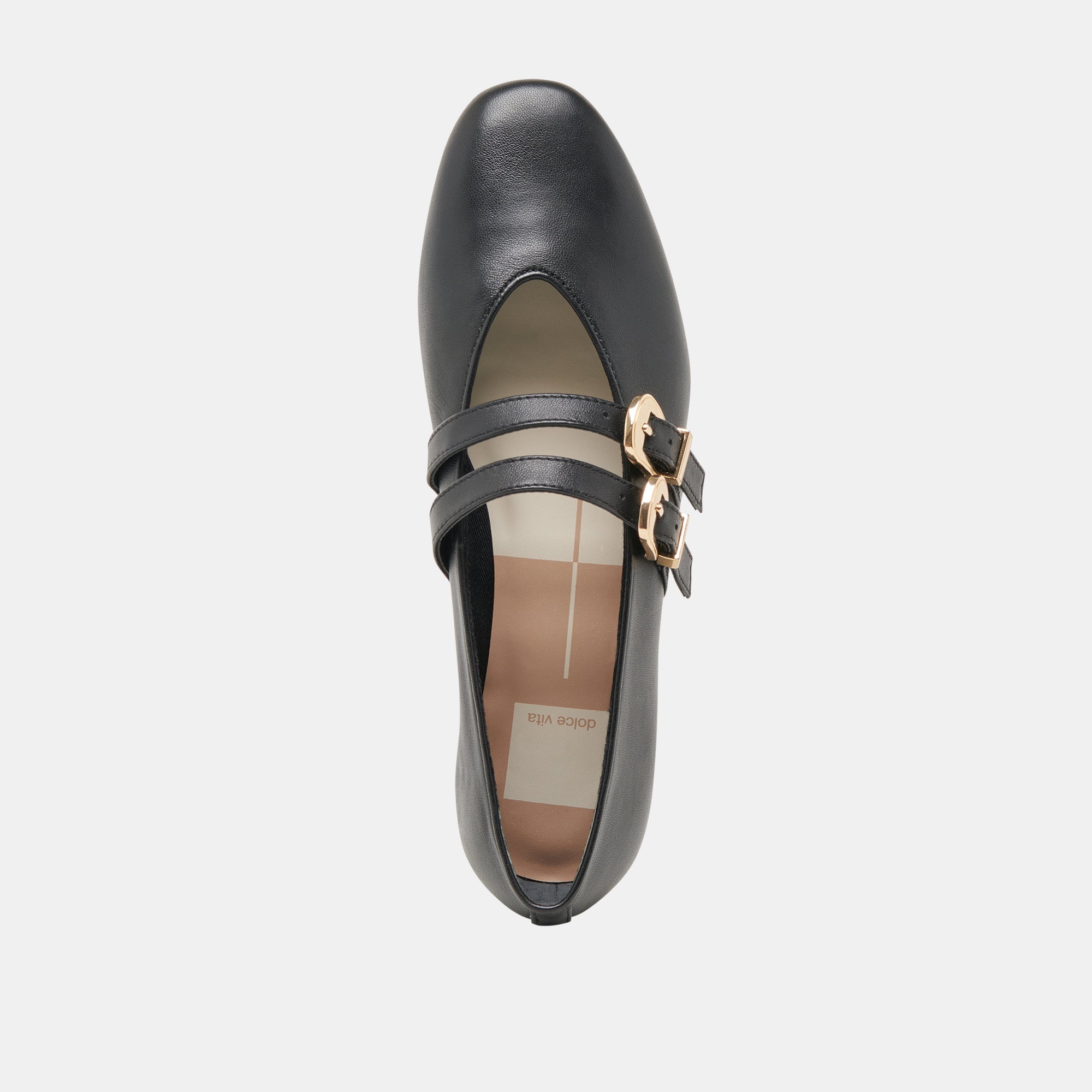 BAYLEE WIDE BALLET FLATS BLACK LEATHER | Women Dolce Vita