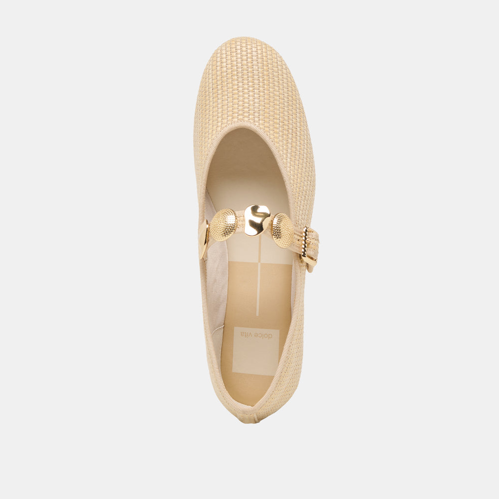 RELAN BALLET FLATS LT NATURAL RAFFIA | Women Dolce Vita