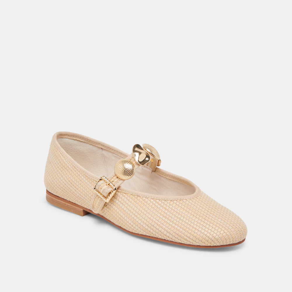 RELAN BALLET FLATS LT NATURAL RAFFIA | Women Dolce Vita