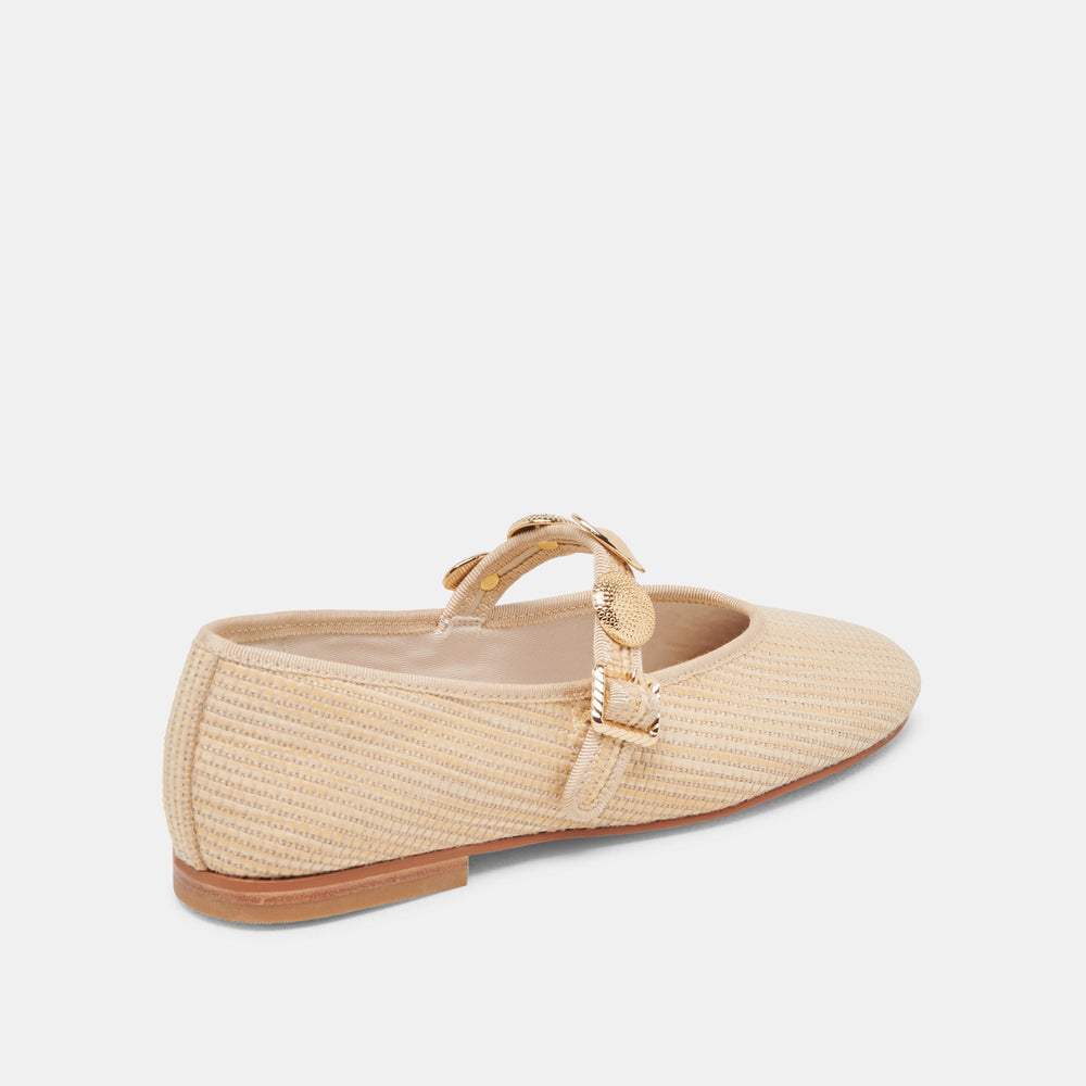 RELAN BALLET FLATS LT NATURAL RAFFIA | Women Dolce Vita