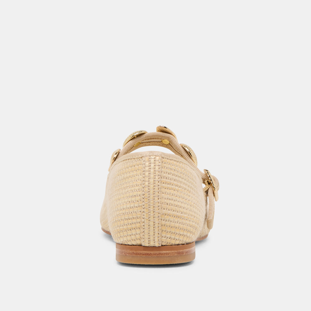 RELAN BALLET FLATS LT NATURAL RAFFIA | Women Dolce Vita