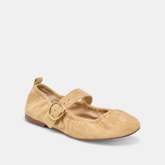 Caely Honey Suede Ballet Flats | Women Dolce Vita