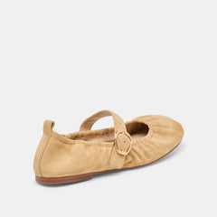 Caely Honey Suede Ballet Flats | Women Dolce Vita