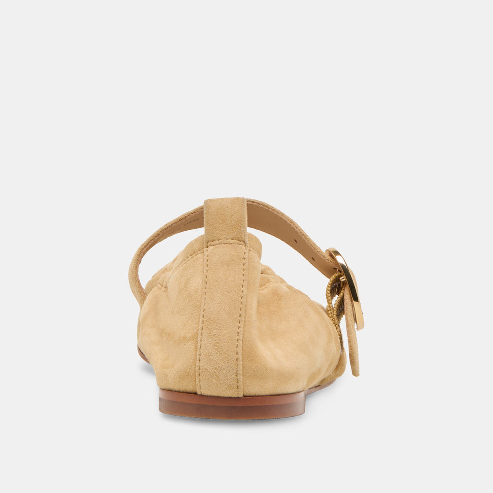 Caely Honey Suede Ballet Flats | Women Dolce Vita