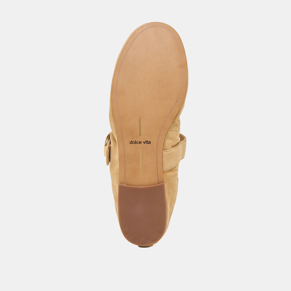 Caely Honey Suede Ballet Flats | Women Dolce Vita