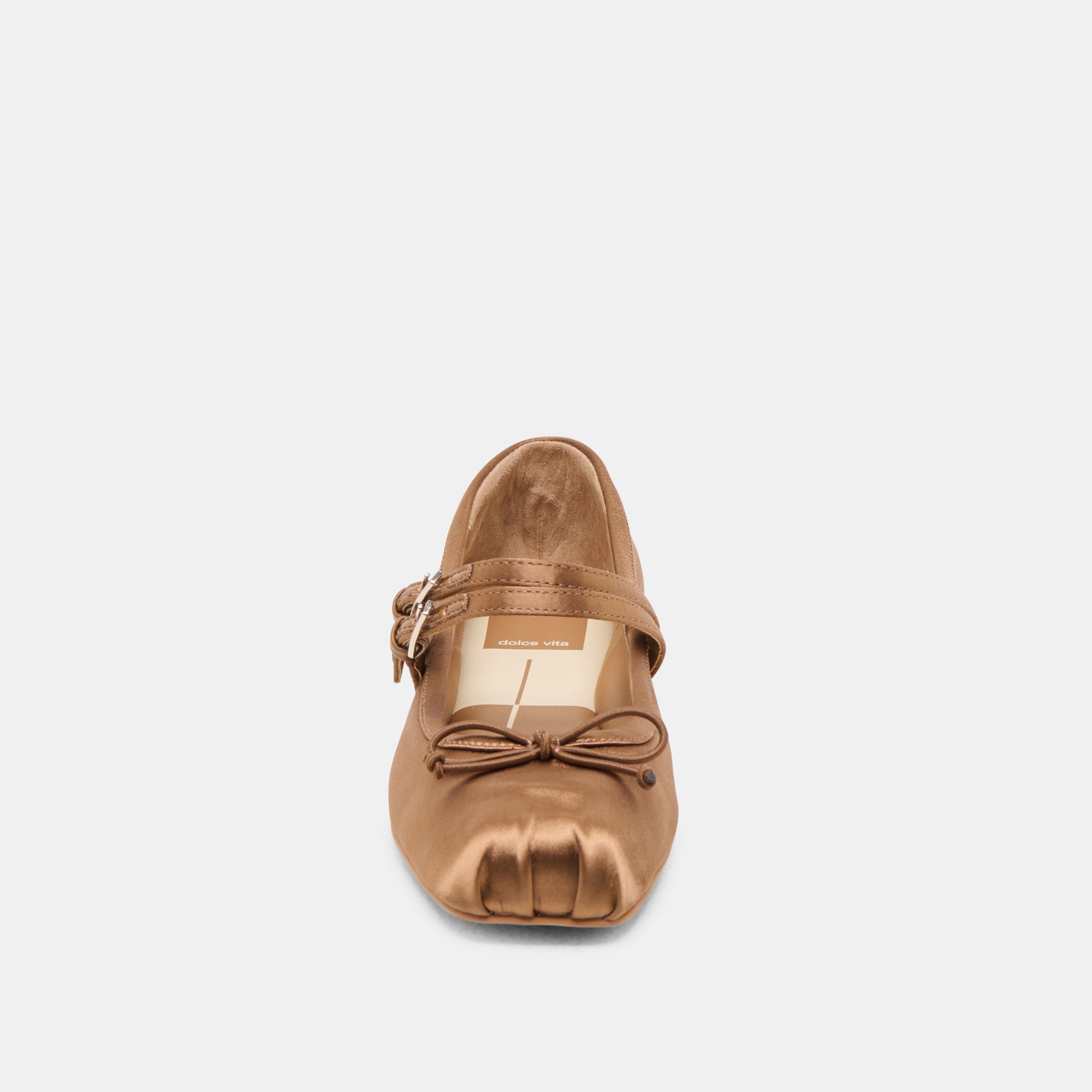Gibsen Mid Brown Satin Ballet Flats | Dolce Vita Women