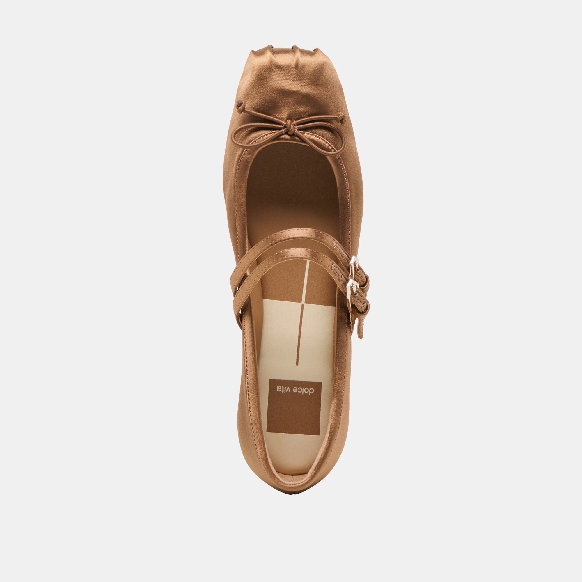 Gibsen Mid Brown Satin Ballet Flats | Dolce Vita Women