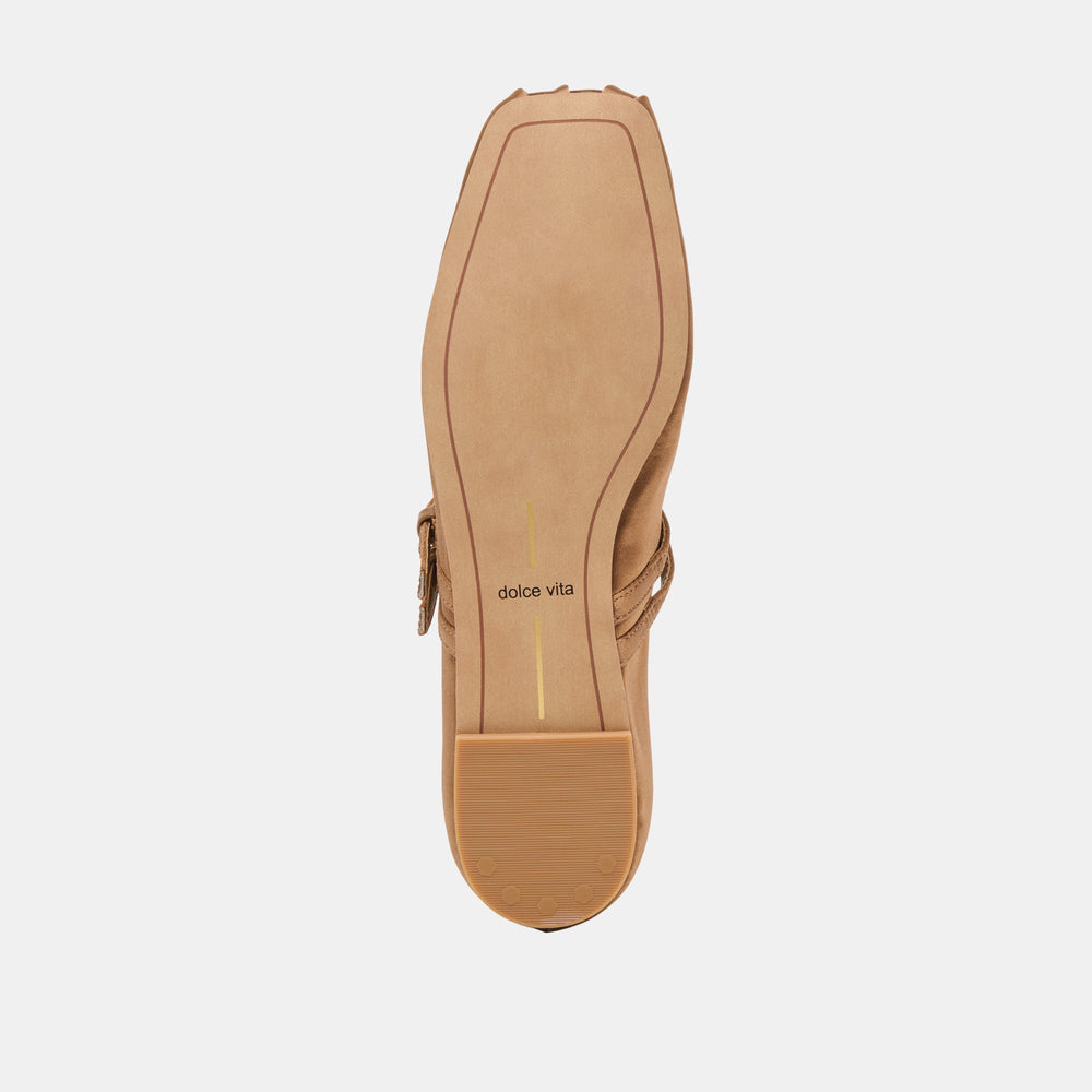 Gibsen Mid Brown Satin Ballet Flats | Dolce Vita Women