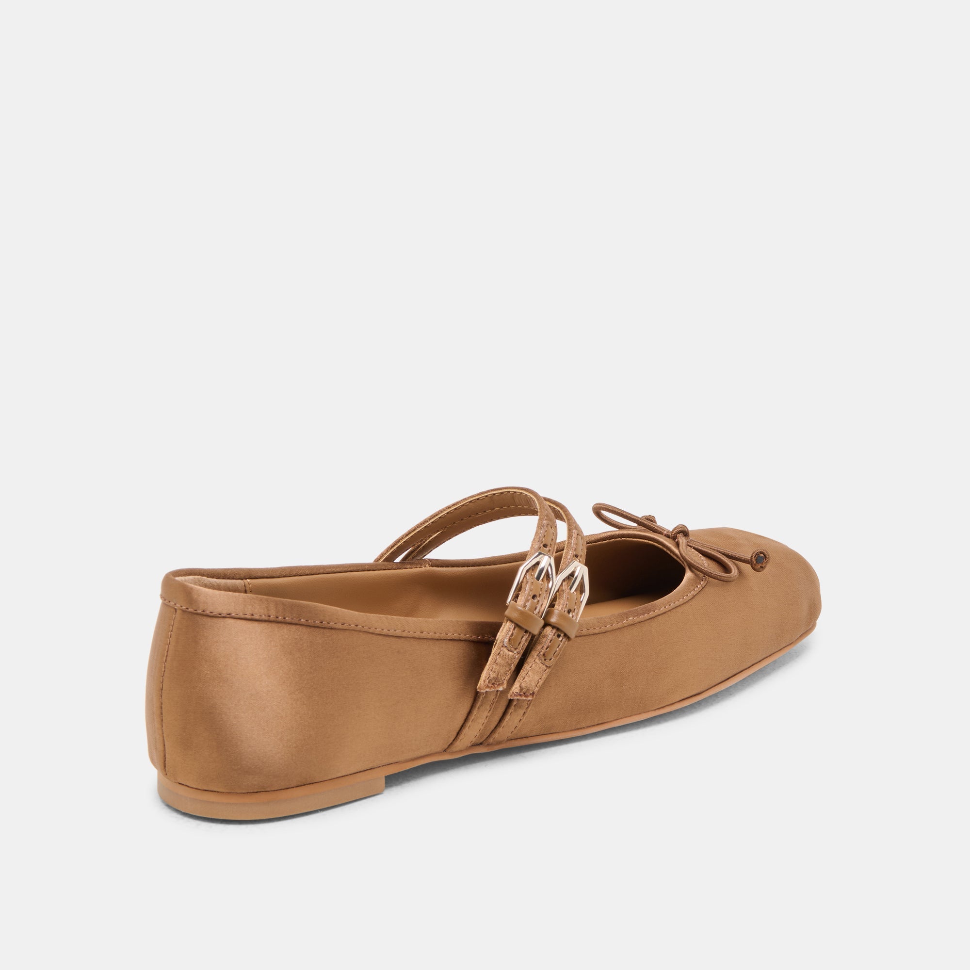 Gibsen Mid Brown Satin Ballet Flats | Dolce Vita Women