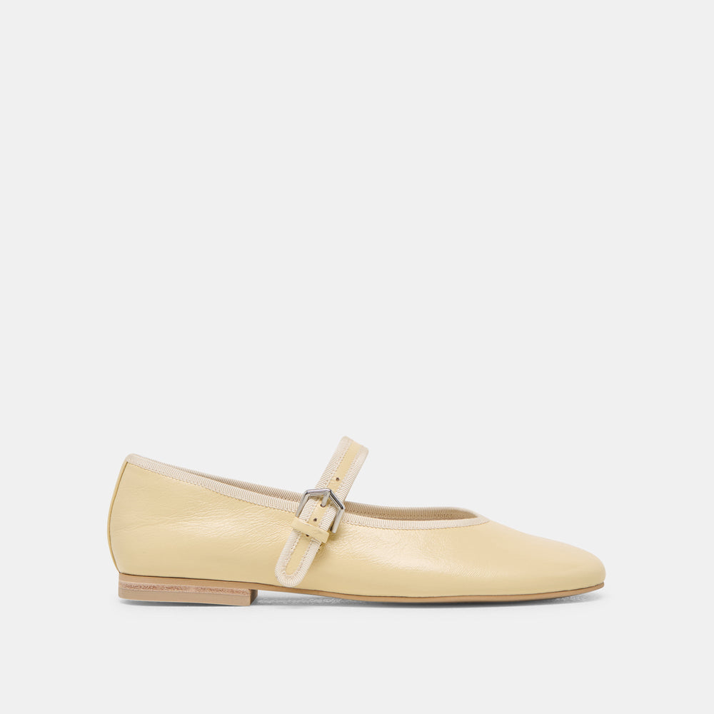 Roslyn Light Yellow Leather Ballet Flats | Dolce Vita Women