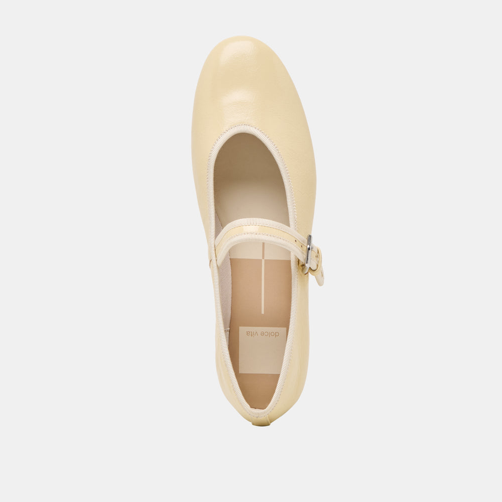 Roslyn Light Yellow Leather Ballet Flats | Dolce Vita Women