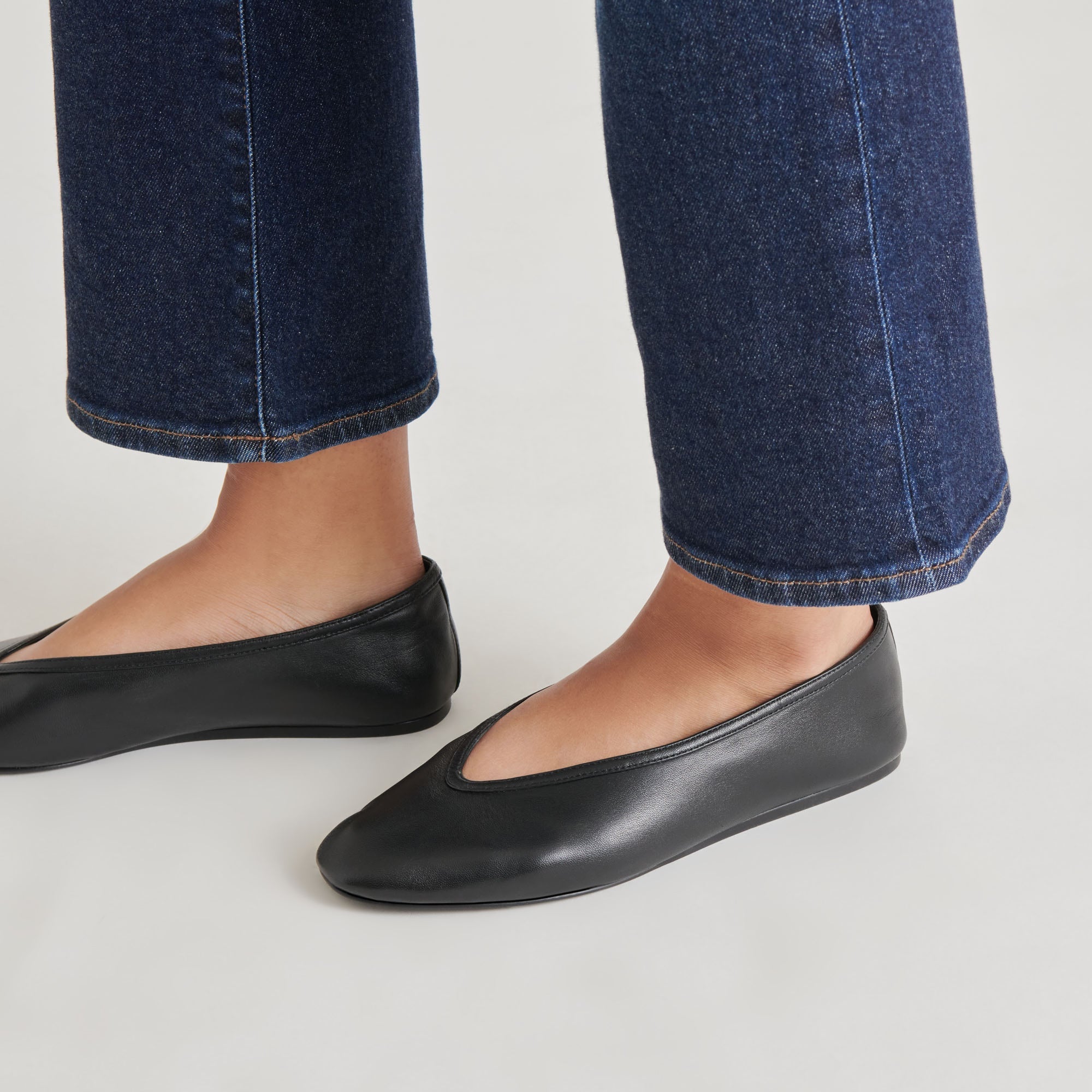 Braidy Black Leather Ballet Flats | Women Dolce Vita