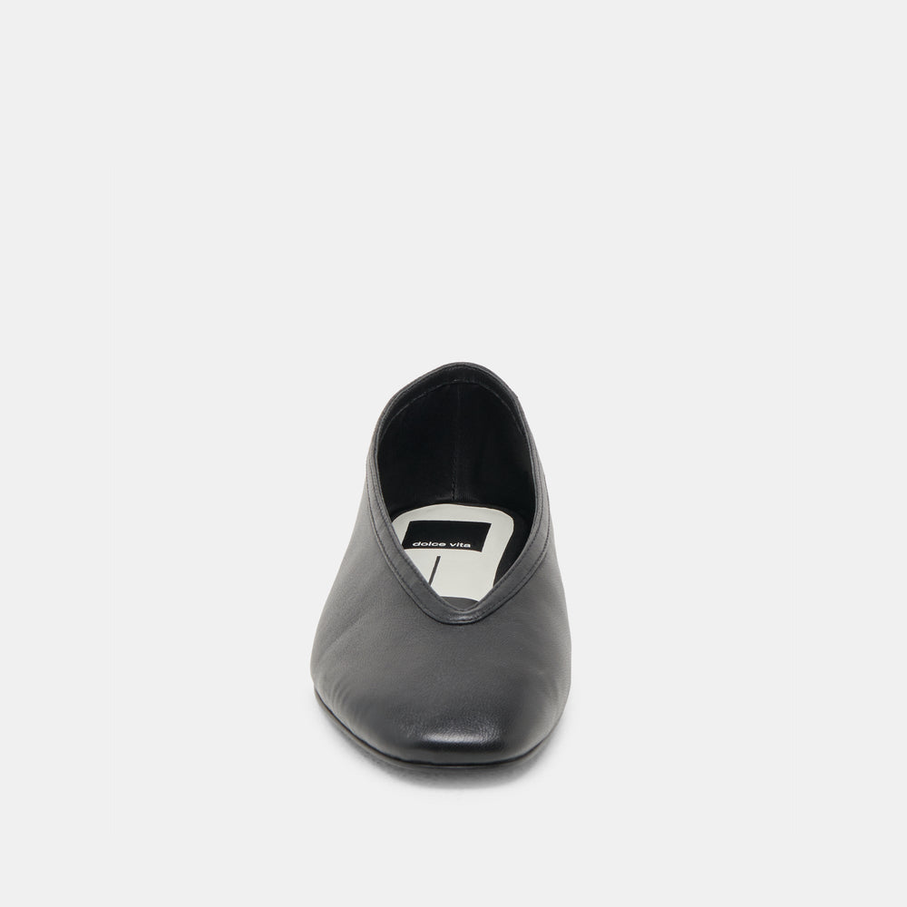 Braidy Black Leather Ballet Flats | Women Dolce Vita