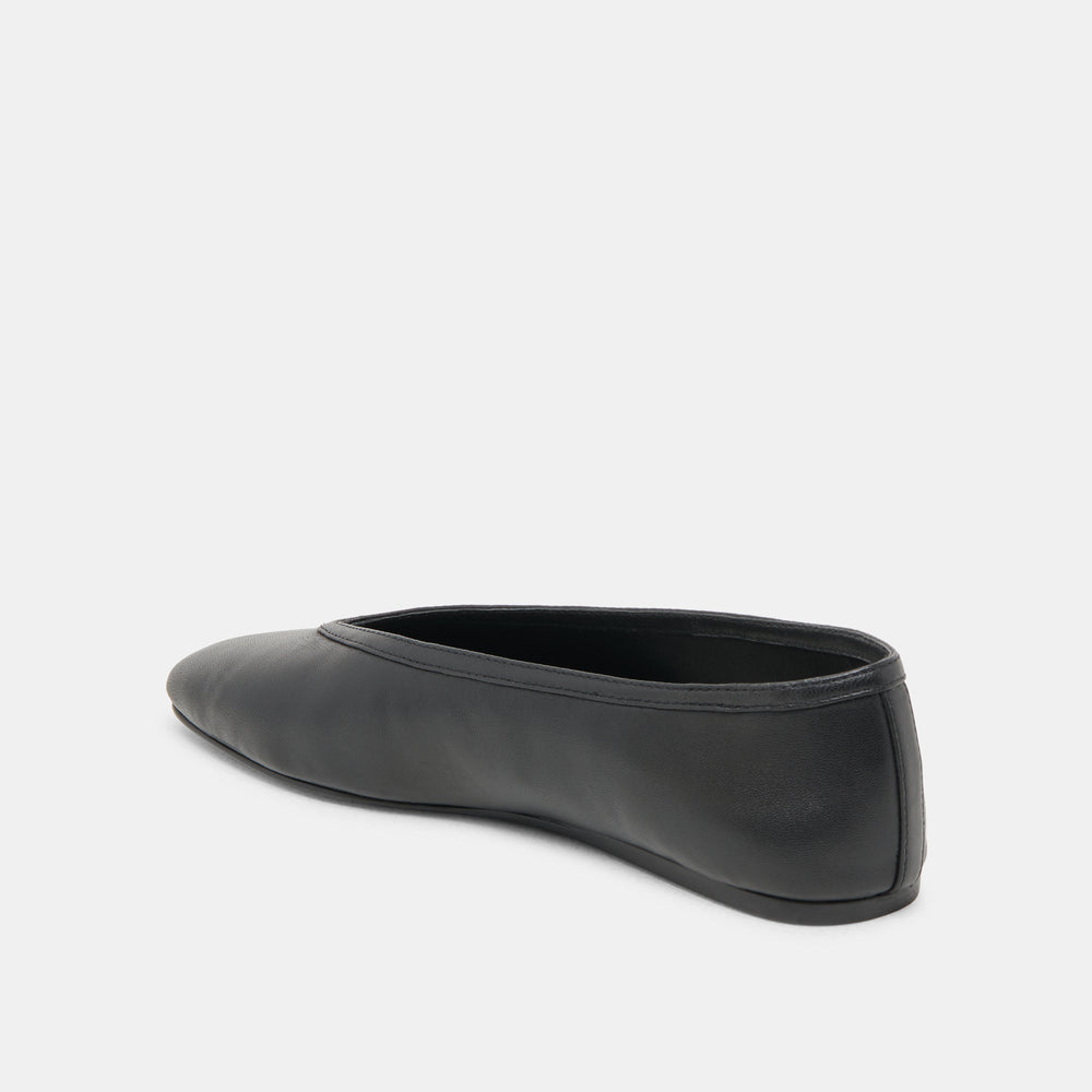 Braidy Black Leather Ballet Flats | Women Dolce Vita