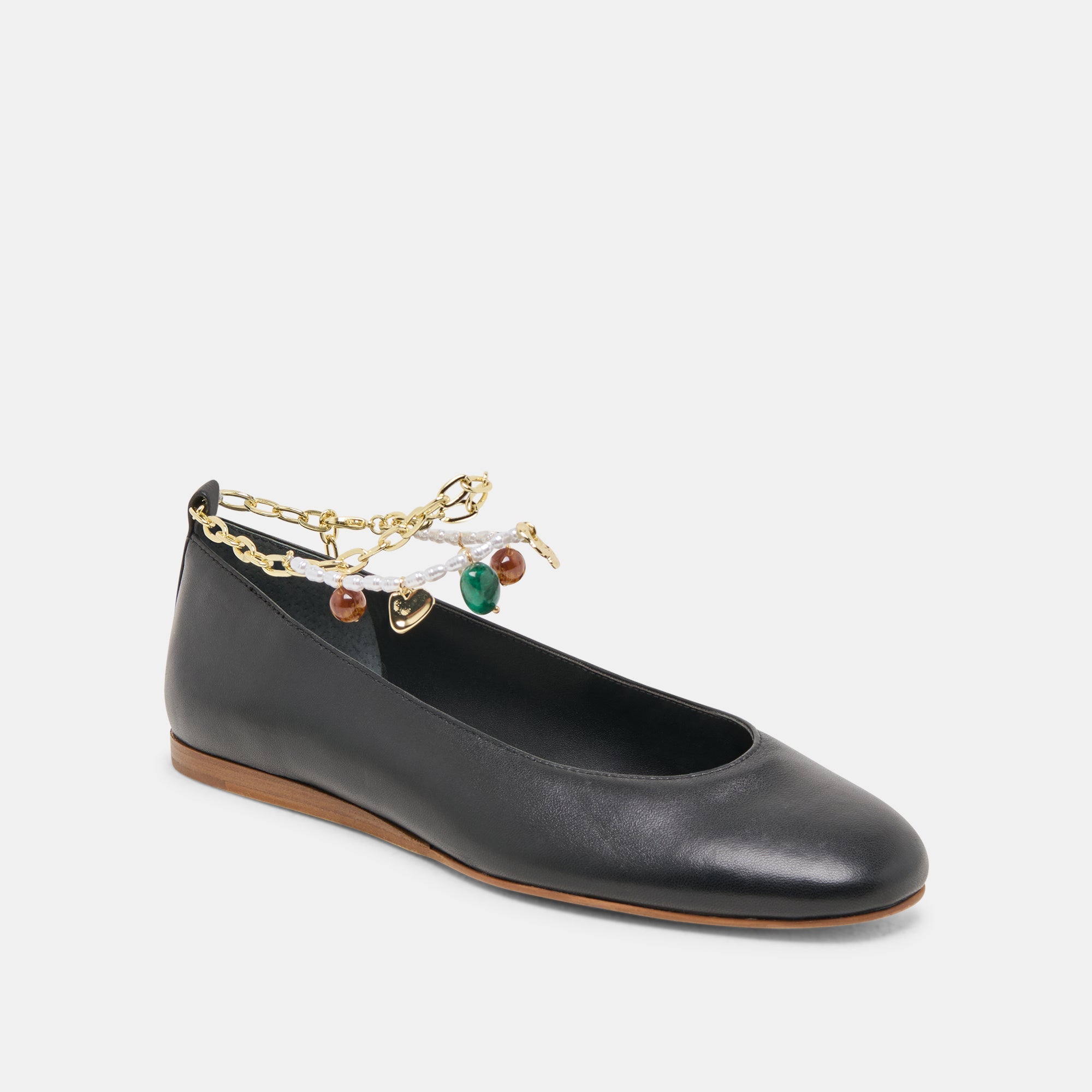 Baiden Black Leather Ballet Flats | Dolce Vita Women