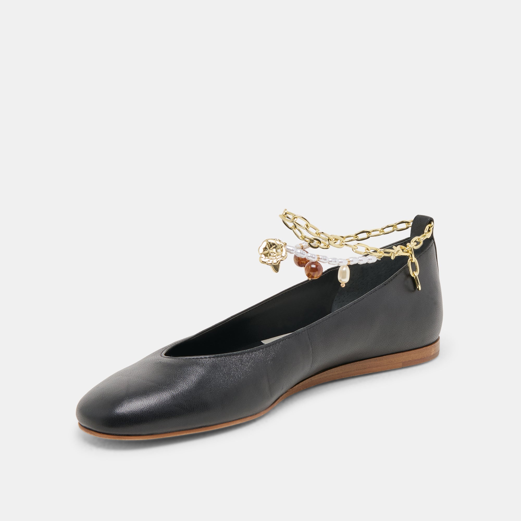 Baiden Black Leather Ballet Flats | Dolce Vita Women