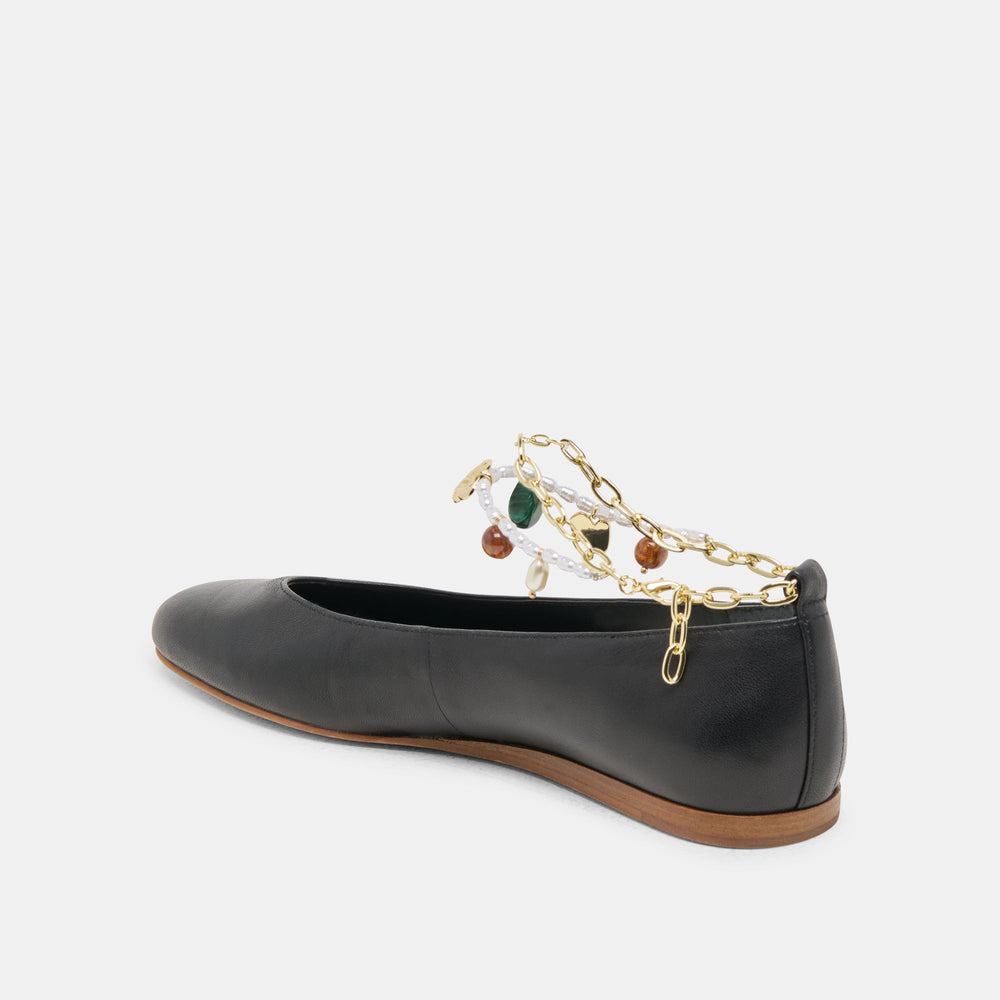 Baiden Black Leather Ballet Flats | Dolce Vita Women