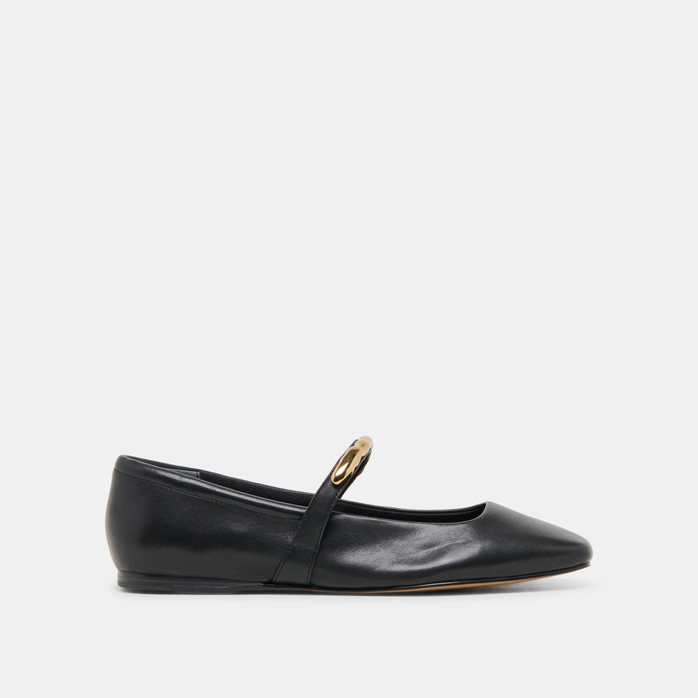 RADYA BALLET FLATS BLACK LEATHER | Women Dolce Vita