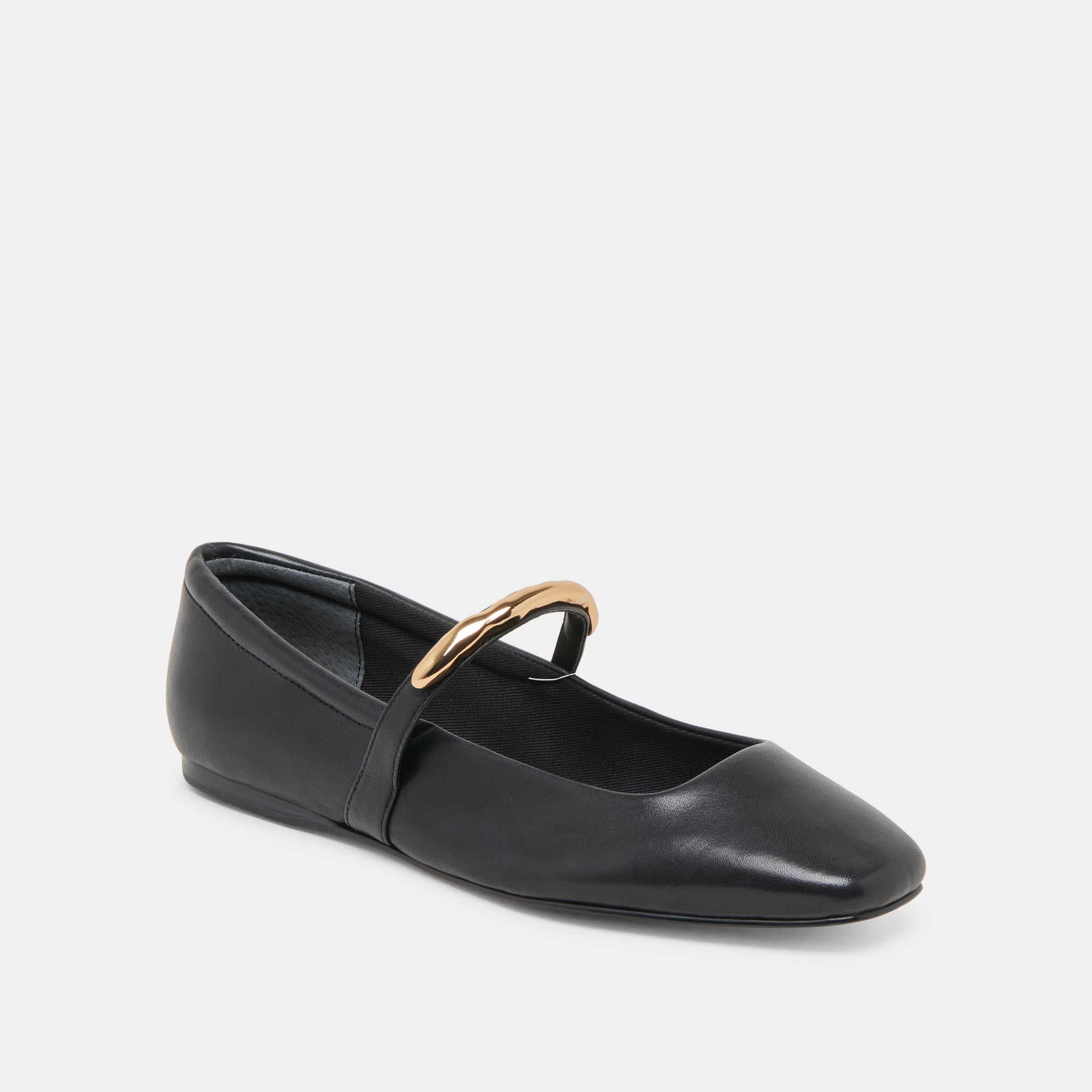 RADYA BALLET FLATS BLACK LEATHER | Women Dolce Vita