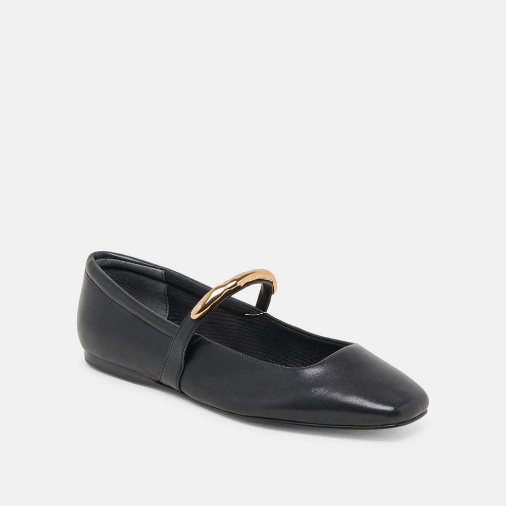RADYA BALLET FLATS BLACK LEATHER | Women Dolce Vita