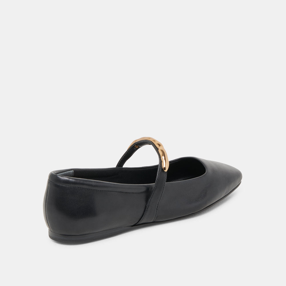 RADYA BALLET FLATS BLACK LEATHER | Women Dolce Vita