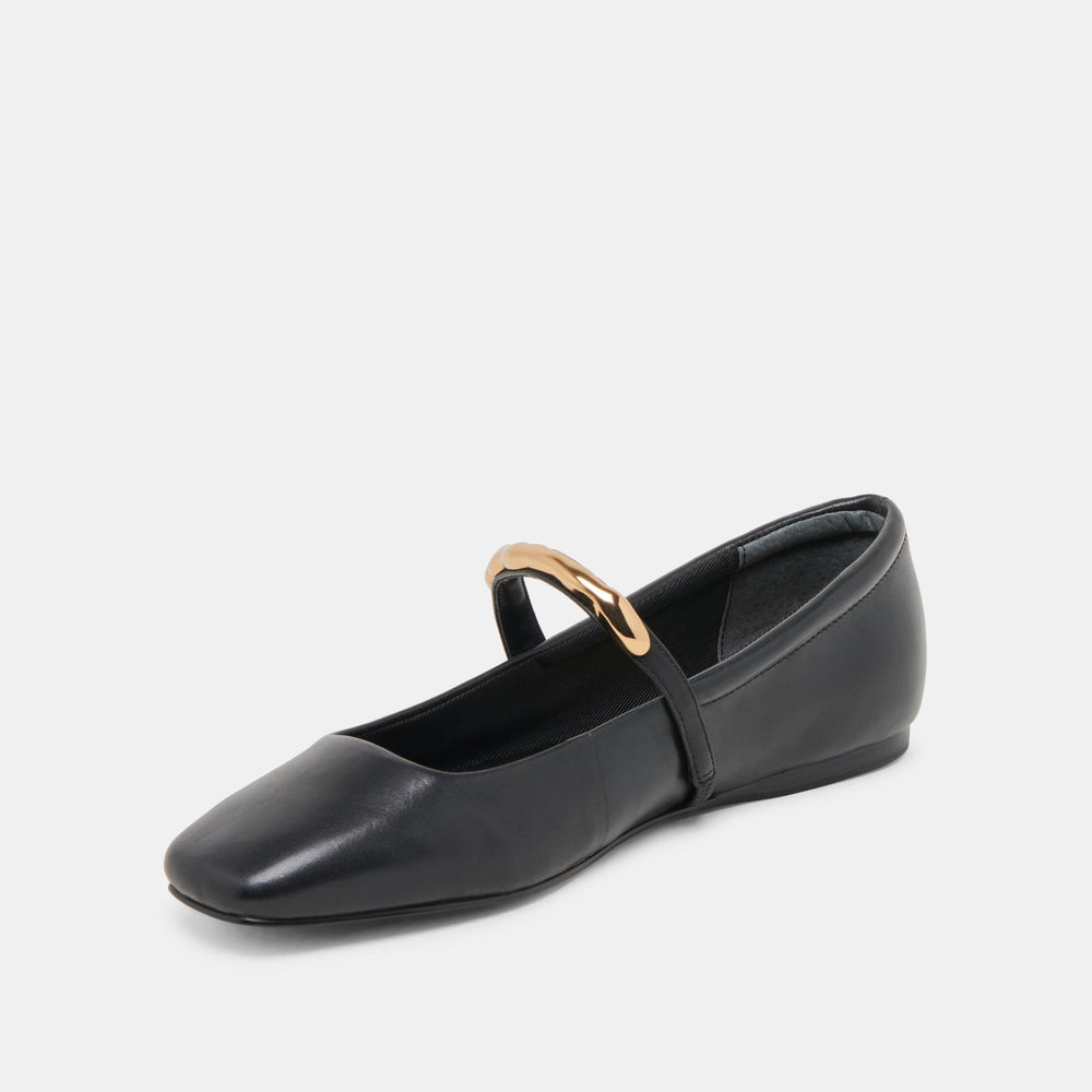 RADYA BALLET FLATS BLACK LEATHER | Women Dolce Vita