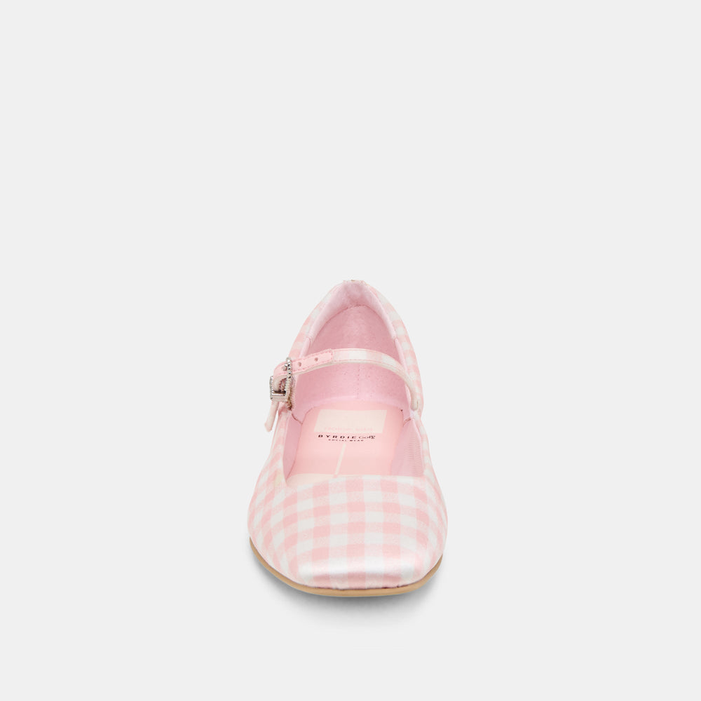 Reyes X Byrdie Golf Pink Plaid Gingham Wide Ballet Flats | Women Dolce Vita