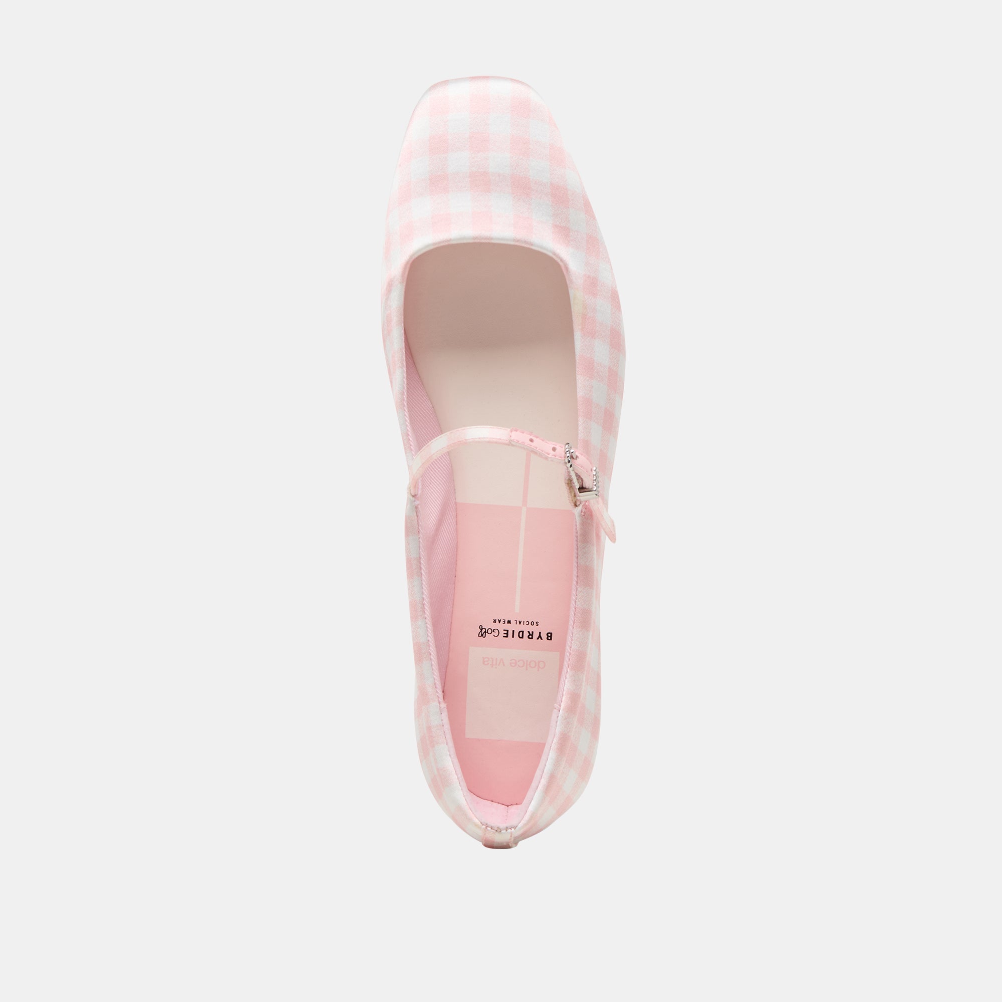Reyes X Byrdie Golf Pink Plaid Gingham Wide Ballet Flats | Women Dolce Vita