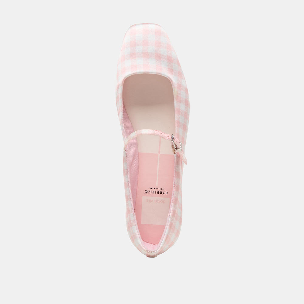 Reyes X Byrdie Golf Pink Plaid Gingham Wide Ballet Flats | Women Dolce Vita
