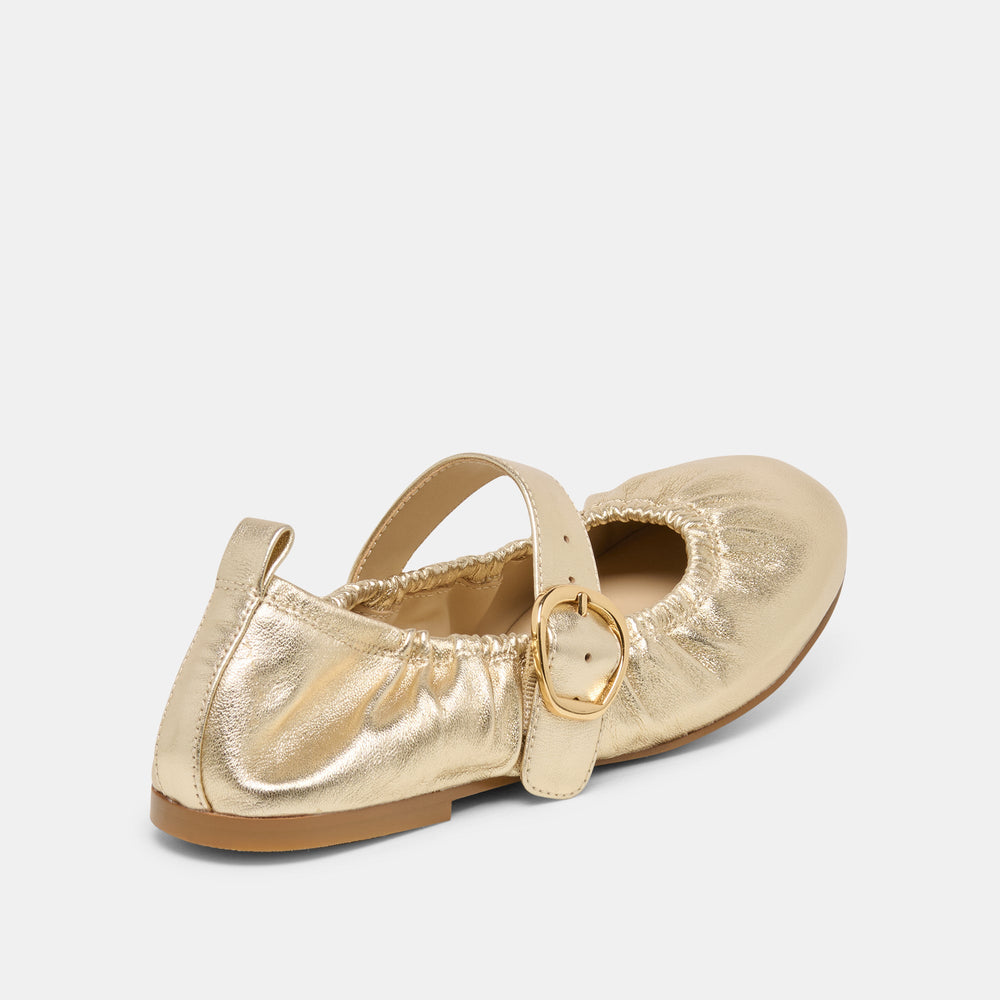Caely Platinum Leather Ballet Flats | Dolce Vita Women