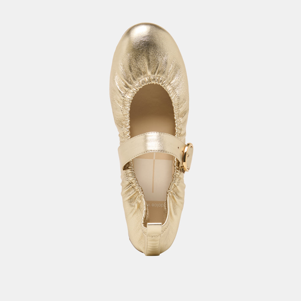 Caely Platinum Leather Ballet Flats | Dolce Vita Women