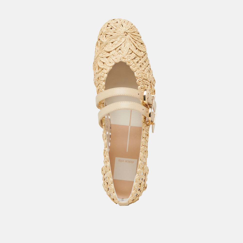 BAYLEE SUNFLOWER BALLET FLATS LT NATURAL MACRAME | Women Dolce Vita