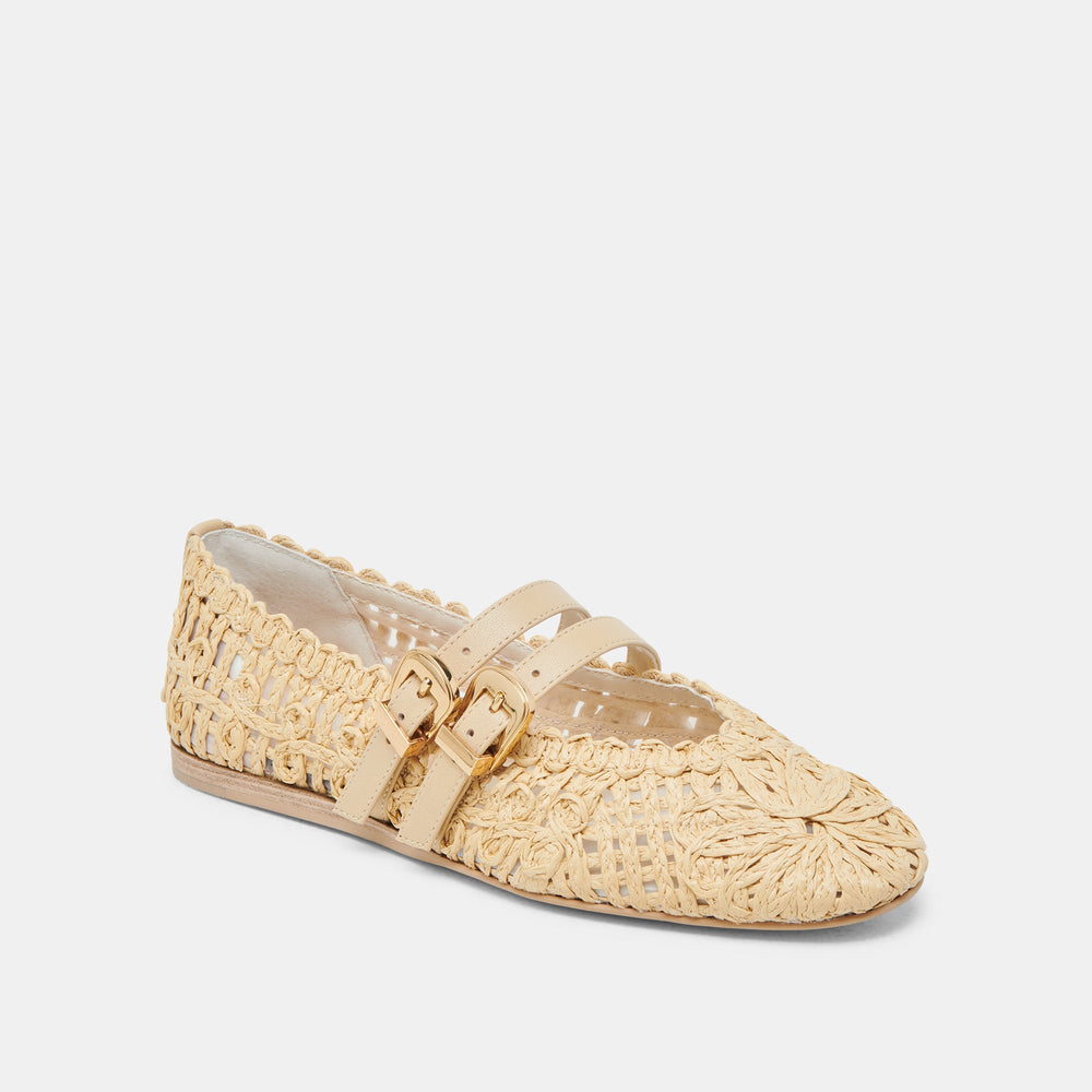 BAYLEE SUNFLOWER BALLET FLATS LT NATURAL MACRAME | Women Dolce Vita